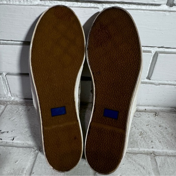 Kate Spade Keds Womens 7.5 Silver Glitter Platform Sneakers Fashion Shoes - Picture 6 of 12